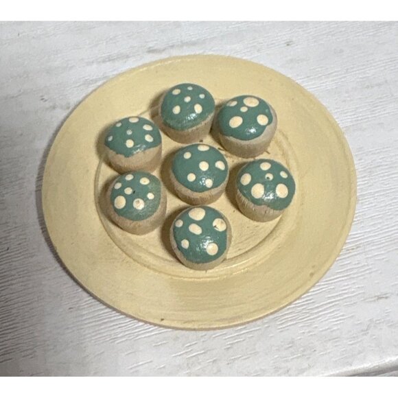 Wooden Kitchen Set Mini Canisters Recipe Serviettes Cupcakes Rolling Pin Dollhou - Picture 5 of 11